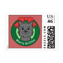Brussels Griffon Christmas Postage