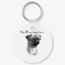 Brussels Griffon Happy Face keychains