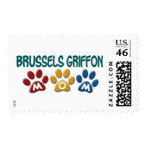 BRUSSELS GRIFFON MOM Paw Print 1 Postage Stamp