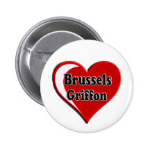 Brussels Griffon on Heart for dog lovers Pin