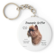 Brussels Griffon (rough) History Design Keychains