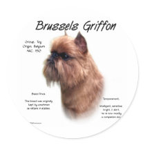 Brussels Griffon (rough) History Design Round Sticker