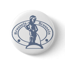 Brussels Stamp Pinback Buttons