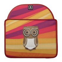 Brwon Owl Red Orange Background MacBook Sleeve Sleeves For Macbooks
