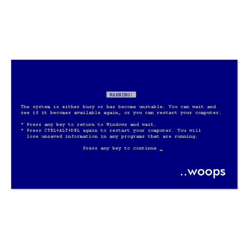bsod Business Card (back side)