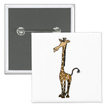 BT- Funky Giraffe Button