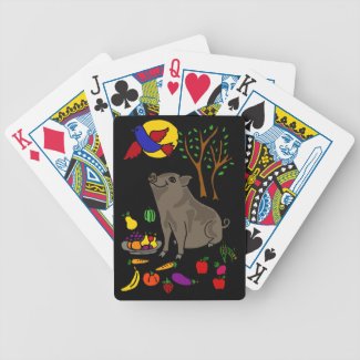 BT- Pot Bellied Pig and Fruit Folk Art Design