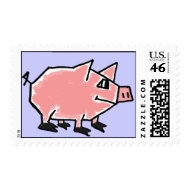 BU- Funky Pig Postage Stamps stamp