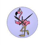 BU- Funny Flamingo Wall Clock