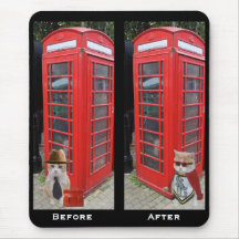 Bubba Kitty Goes in a Phone Booth Mousepad