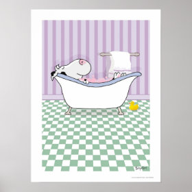 BUBBLE BATH COW poster by Sandra Boynton