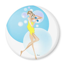 Bubble Bath magnets by OLANartist Bubble Bath magnets