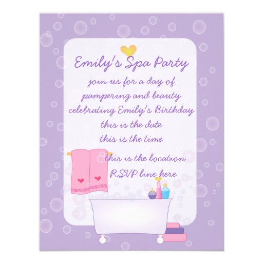 Bubble Bath Party Personalized Announcement