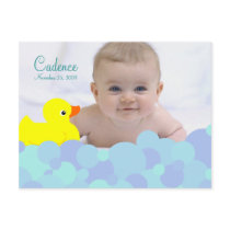 Bubble Bath Photo Birth Announcement Post Card