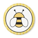 Bubble Bee with Plaid Background magnets by doodles_designs Bubble Bee with Plaid Background magnets