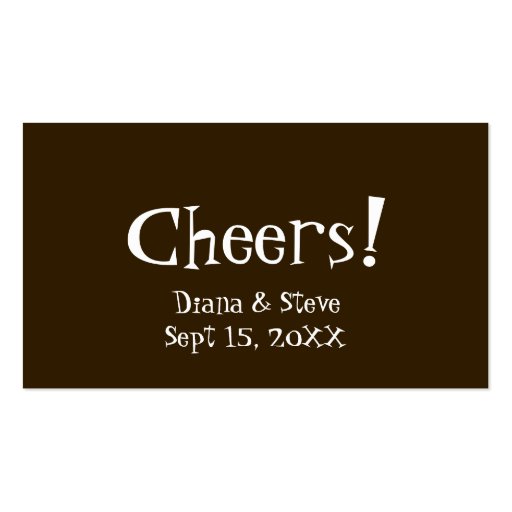 Bubble champagne dancing glass event drink ticket business card (back side)