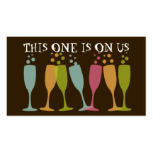 Bubble champagne dancing glass event drink ticket business card