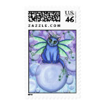 Bubble Fairy Cat Fantasy Art Postage stamps