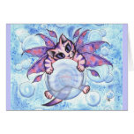 Bubble Fairy Kitten Fantasy Cat Art Greeting Card cards