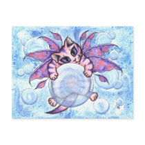 Bubble Fairy Kitten Fantasy Cat Art Postcard