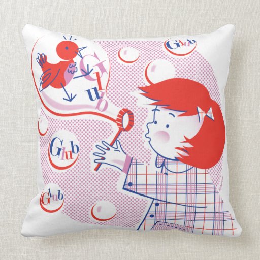 Bubble, Girl! Pillow — SQUARE