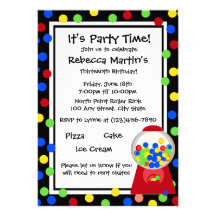 Bubble Gum Party Custom Invites