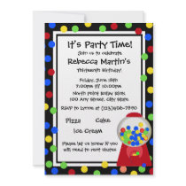 Bubble Gum Party Custom Invites