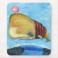 Bubble Gum Whale mousepad