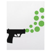 bubble gun with bubbles icon letterhead template