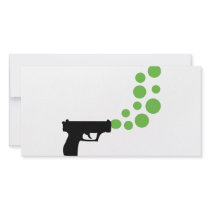 bubble gun with bubbles icon photo card