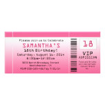 Bubble Pink Ticket Invitations invitations