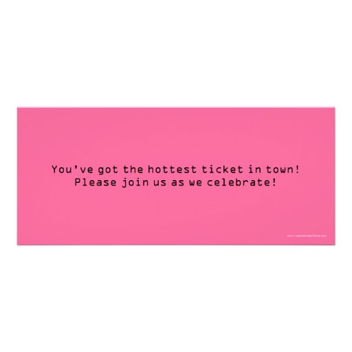 Bubble Pink Ticket Invitations