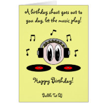 Bubble Tot DJ Greeting Cards
