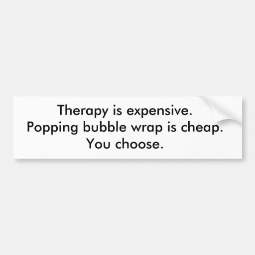 Bubble Wrap Therapy Bumper Sticker