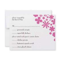 Bubblegum Flower Power Response/Menu Card invitations by hummingbirdcake Bubblegum Flower Power Response/Menu Card invitations