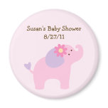 Bubblegum Jungle Elephant Baby Shower Magnet