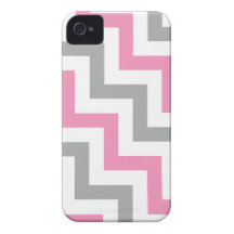 Bubblegum Pink and Gray Geometric Pattern. iPhone 4 Case