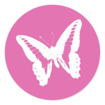 Bubblegum Pink Butterfly Envelope Sticker Seal by hummingbirdcake Bubblegum Pink Butterfly Envelope Sticker Seal