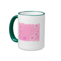 Bubblegum Pink Spring Flowers mugs by eelkat Bubblegum Pink Spring Flowers mugs