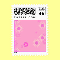 Bubblegum Pink Spring Flowers postage