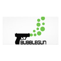 bubblegun with bubbles icon photo card
