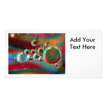 Bubbles and Raven Abstract Planets Photo Greeting Card