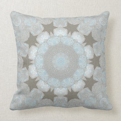Bubbles and Stars Kaleidoscope Pattern Pillows by Cherylsart