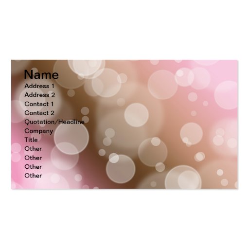 bubbles business card templates (front side)