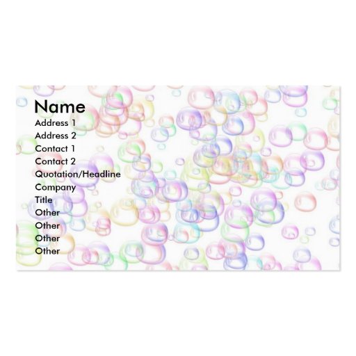 bubbles business cards (front side)