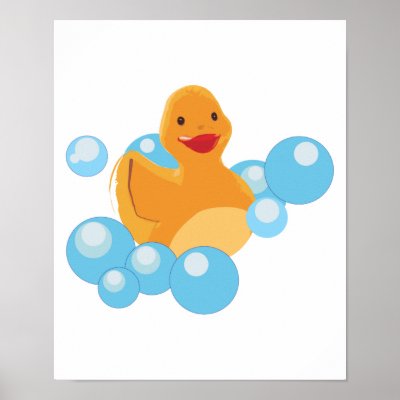 bubbles ducky poster by doonidesignsanimals