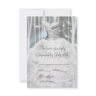 Bubbles Party Dress White Quinceaera RSVP zazzle_invitation