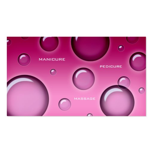 Bubbles Salon Spa Business Card pink (back side)