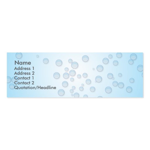 Bubbles - Skinny Business Card Templates (front side)