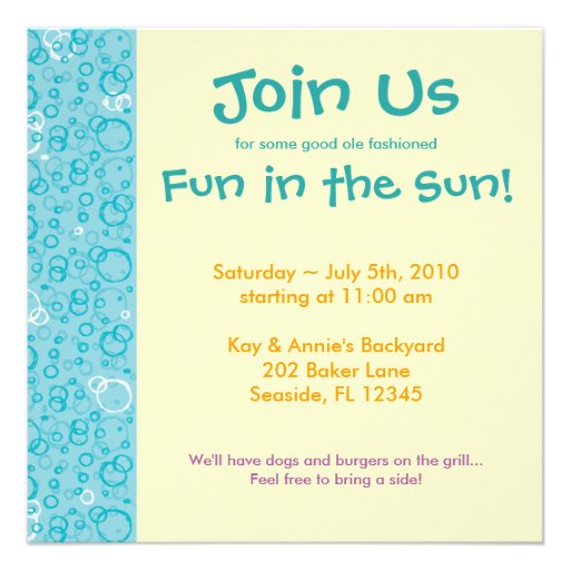 Bubbles & Stripes Invitation